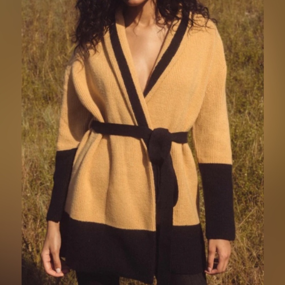 Elan Colorblock Belted Cardigan - NWT - Size XL